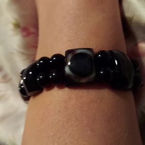 Black Stone Bracelet (Agate or Obsidian)